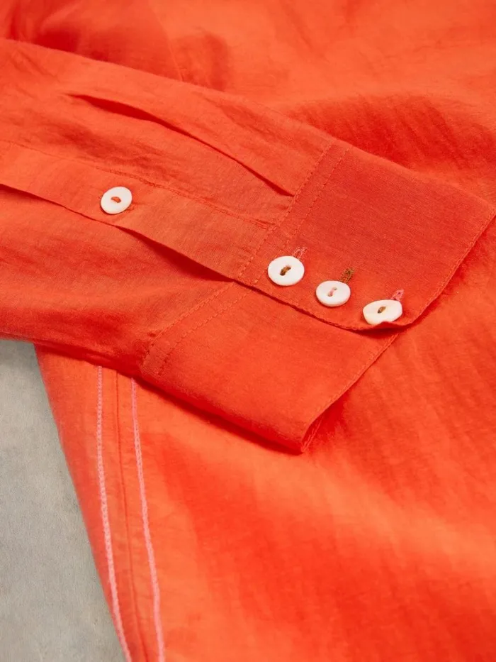 Women SHIRTS and BLOUSES White Stuff Delilah Cotton Silk Shirt Bright Orange