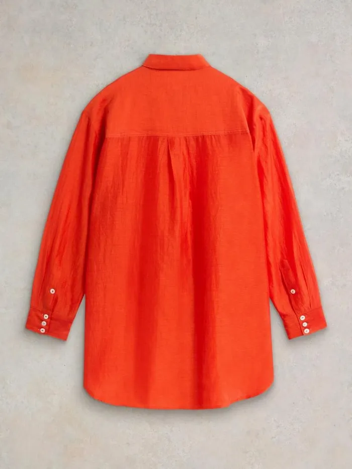Women SHIRTS and BLOUSES White Stuff Delilah Cotton Silk Shirt Bright Orange