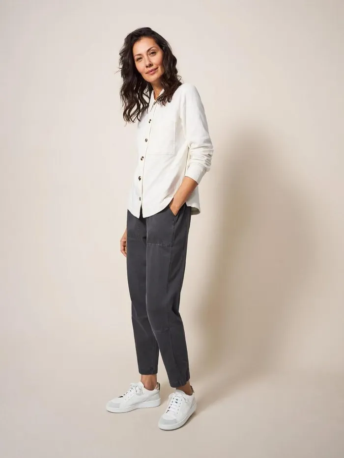Women SHIRTS and BLOUSES White Stuff DOUBLE CLOTH JERSEY SHIRT Pale Ivory