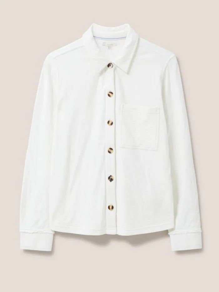 Women SHIRTS and BLOUSES White Stuff DOUBLE CLOTH JERSEY SHIRT Pale Ivory