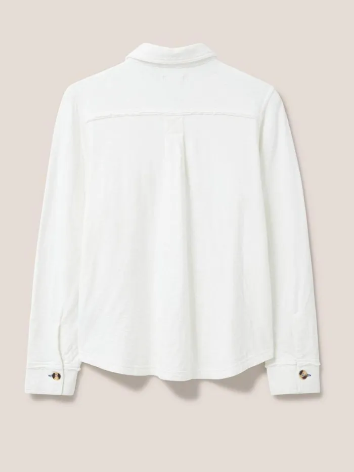 Women SHIRTS and BLOUSES White Stuff DOUBLE CLOTH JERSEY SHIRT Pale Ivory
