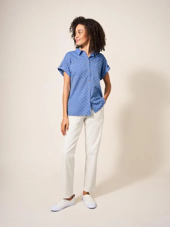 Women SHIRTS and BLOUSES White Stuff Ella Organic Cotton Shirt Blue Multi