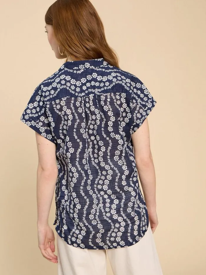 Women SHIRTS and BLOUSES White Stuff Ellie Organic Cotton Shirt Navy Print Women SHIRTS and BLOUSES White Stuff Ellie Organic Cotton Shirt Navy Print