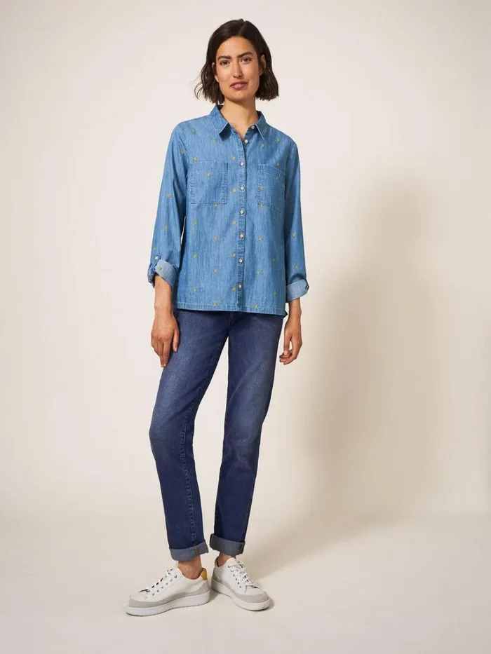 Women SHIRTS and BLOUSES White Stuff Embroidered Sophie Shirt Denim Multi Women SHIRTS and BLOUSES White Stuff Embroidered Sophie Shirt Denim Multi