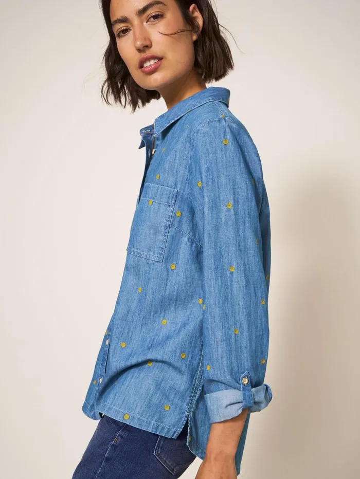 Women SHIRTS and BLOUSES White Stuff Embroidered Sophie Shirt Denim Multi Women SHIRTS and BLOUSES White Stuff Embroidered Sophie Shirt Denim Multi