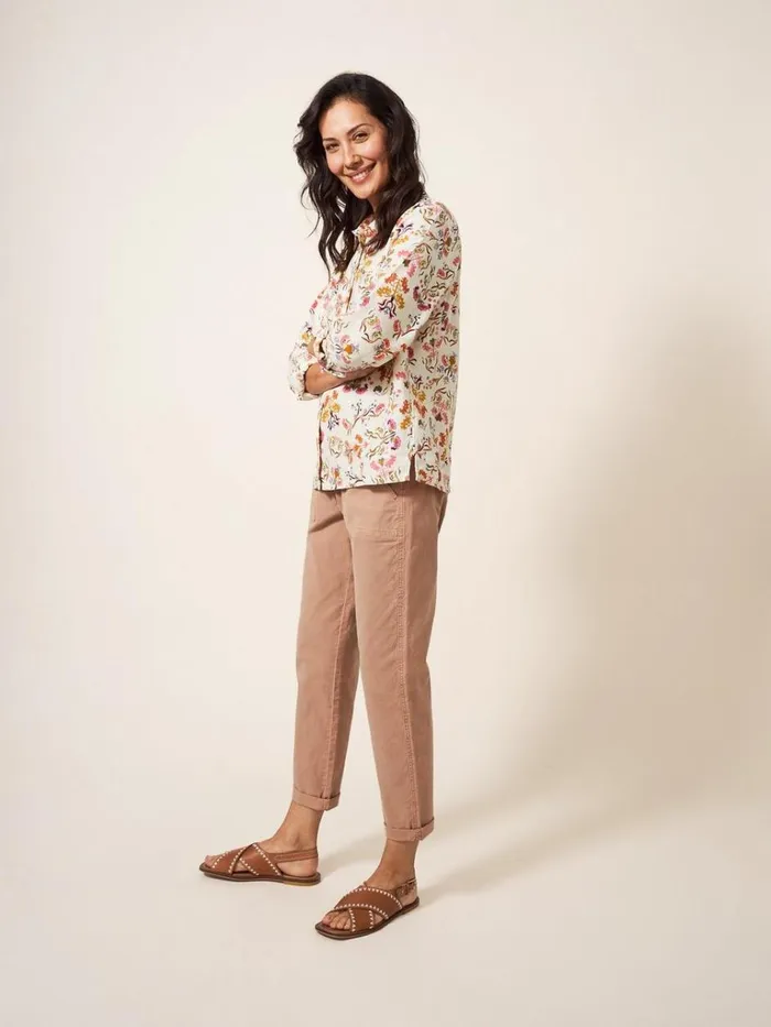 Women SHIRTS and BLOUSES White Stuff Emilia Organic Cotton Classic Fit Shirt Ivory Print