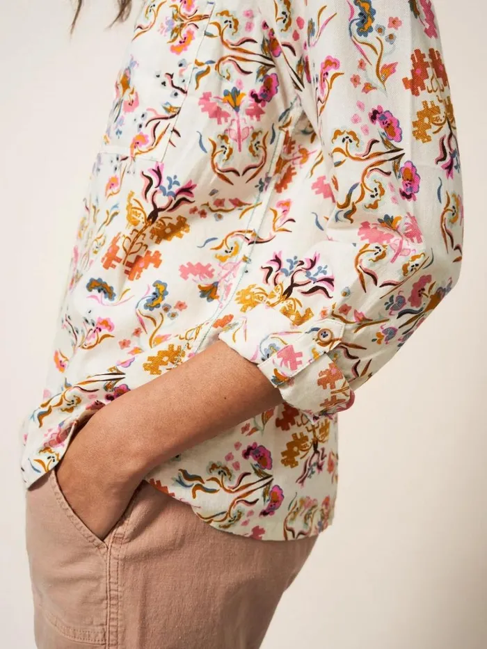 Women SHIRTS and BLOUSES White Stuff Emilia Organic Cotton Classic Fit Shirt Ivory Print Women SHIRTS and BLOUSES White Stuff Emilia Organic Cotton Classic Fit Shirt Ivory Print