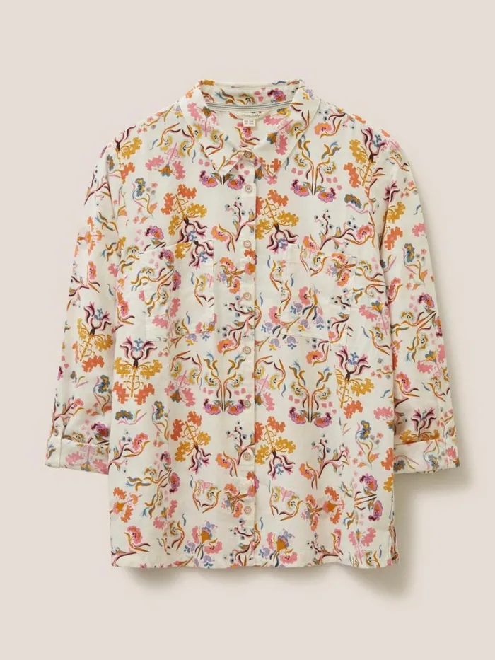 Women SHIRTS and BLOUSES White Stuff Emilia Organic Cotton Classic Fit Shirt Ivory Print Women SHIRTS and BLOUSES White Stuff Emilia Organic Cotton Classic Fit Shirt Ivory Print