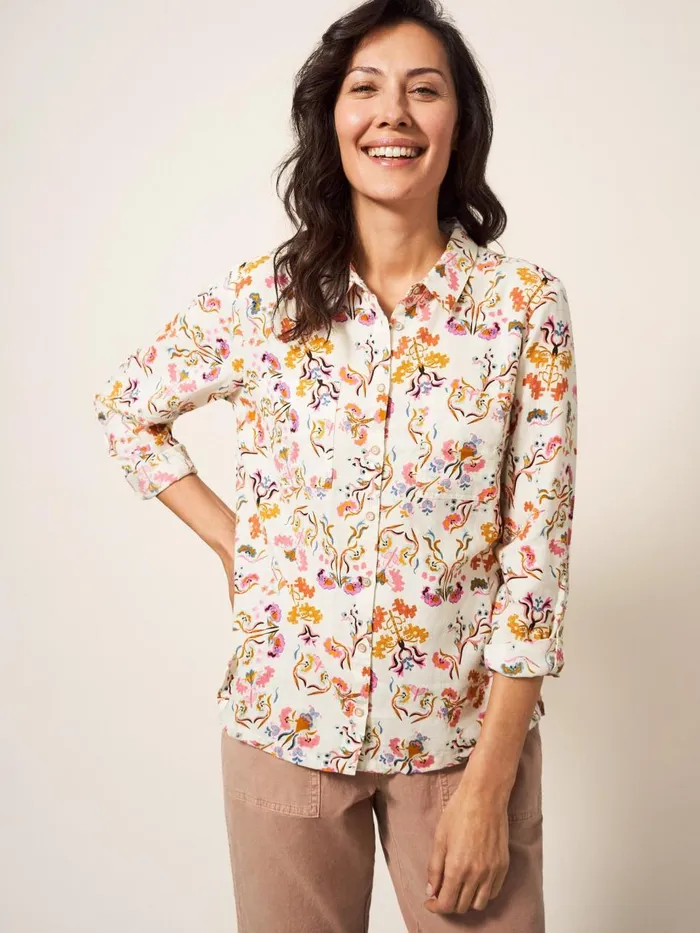 Women SHIRTS and BLOUSES White Stuff Emilia Organic Cotton Classic Fit Shirt Ivory Print Women SHIRTS and BLOUSES White Stuff Emilia Organic Cotton Classic Fit Shirt Ivory Print
