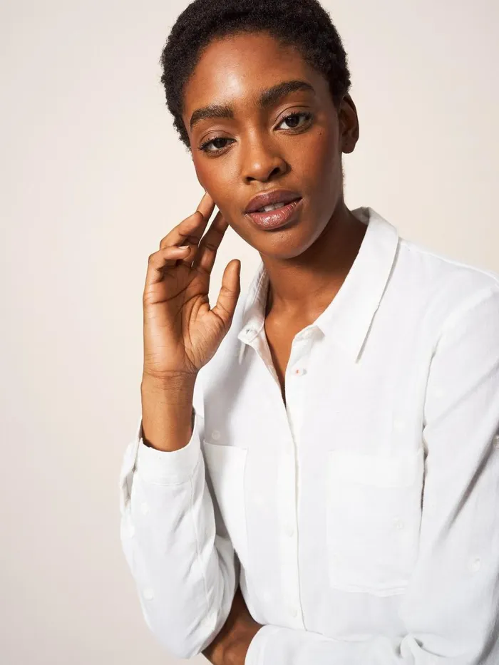 Women SHIRTS and BLOUSES White Stuff Emilia Organic Cotton Shirt Ivory Multi