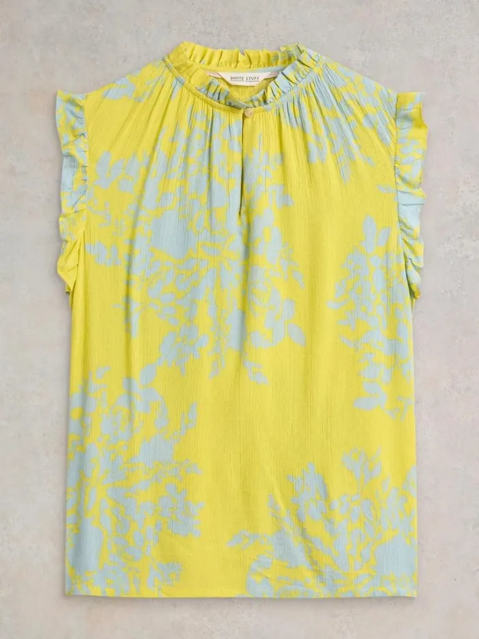 Women SHIRTS and BLOUSES White Stuff Florence Eco Vero Vest Yellow Print Women SHIRTS and BLOUSES White Stuff Florence Eco Vero Vest Yellow Print