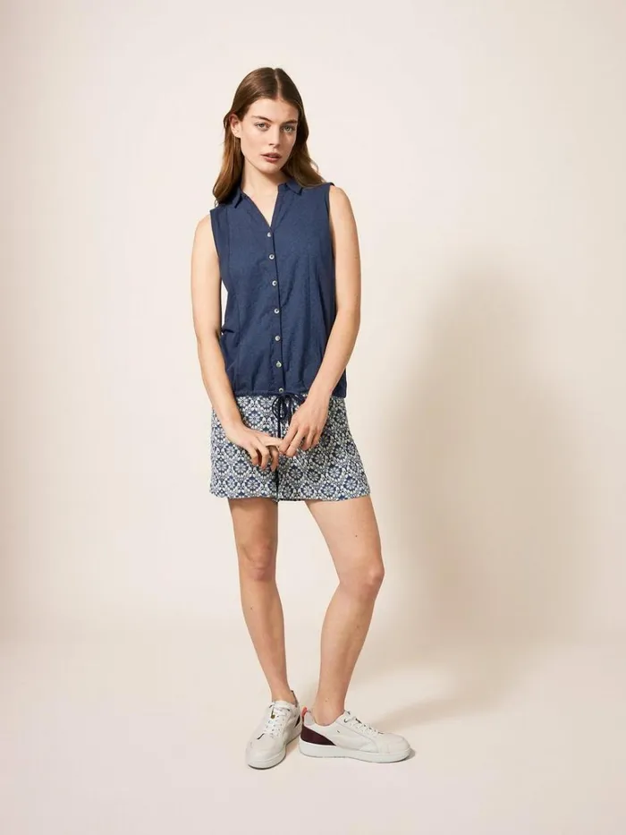 Women SHIRTS and BLOUSES White Stuff FLOWING GRASSES JERSEY SHIRT French Navy