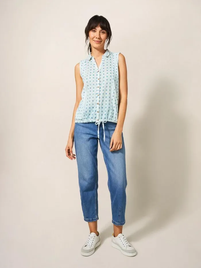 Women SHIRTS and BLOUSES White Stuff FLOWING GRASSES JERSEY SHIRT Teal Print