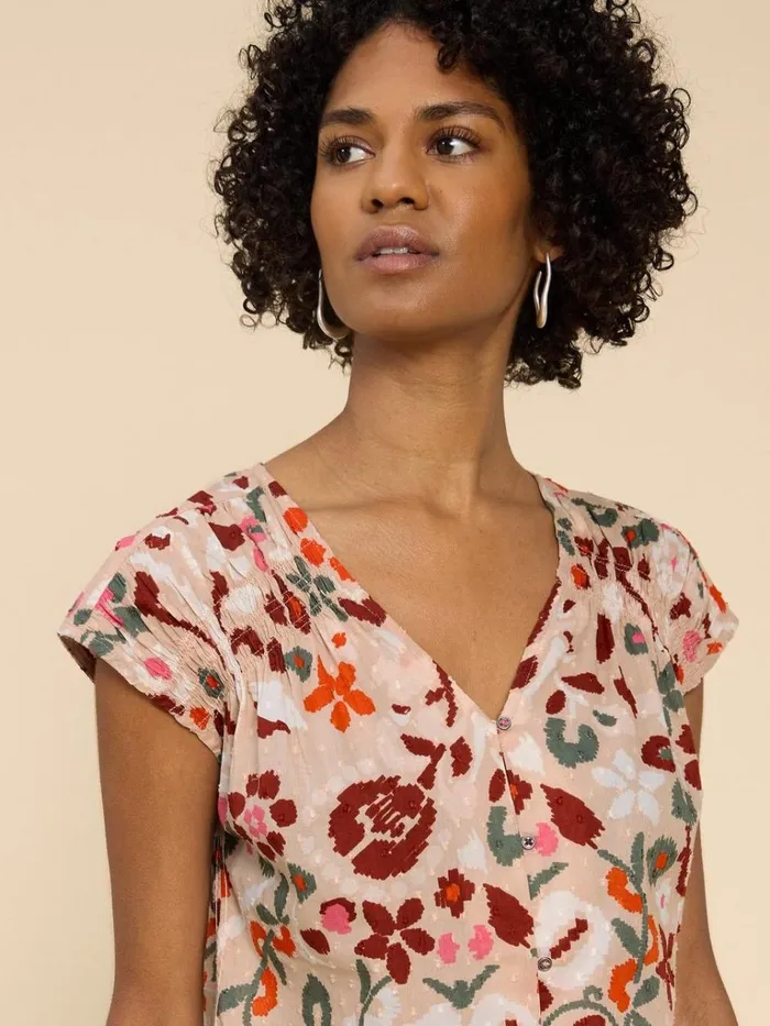 Women SHIRTS and BLOUSES White Stuff Rae Organic Cotton Vest Natural Print