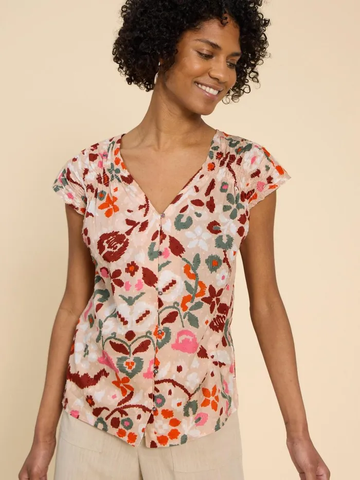 Women SHIRTS and BLOUSES White Stuff Rae Organic Cotton Vest Natural Print