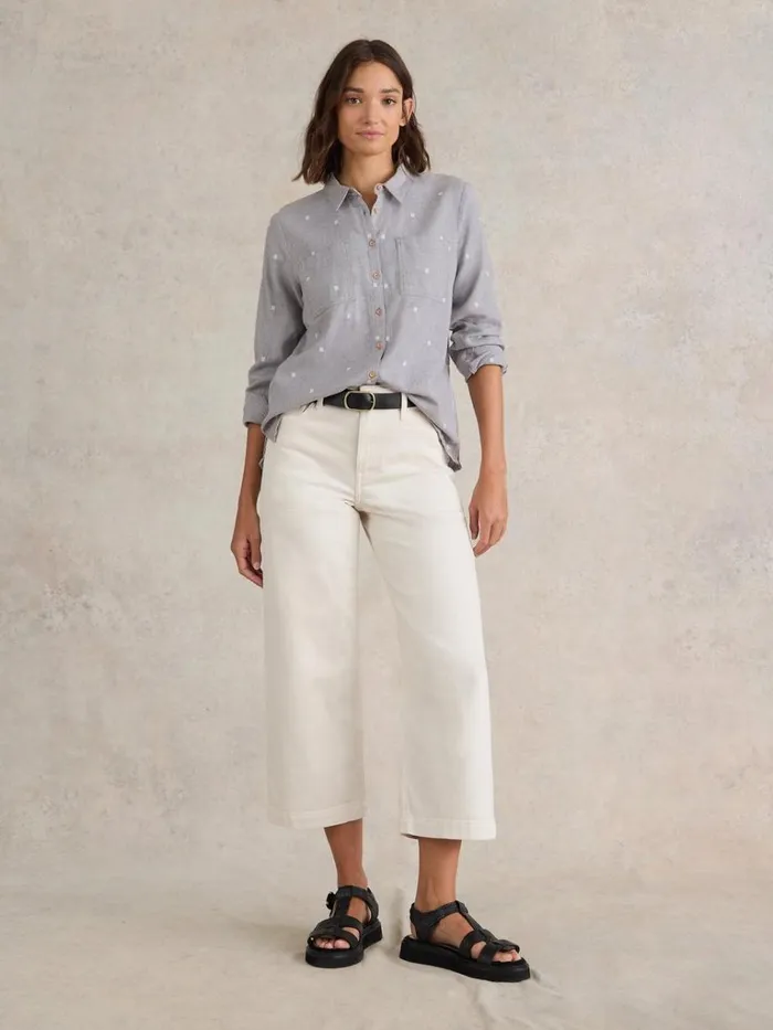 Women SHIRTS and BLOUSES White Stuff Sophie Organic Cotton Shirt Grey Multi