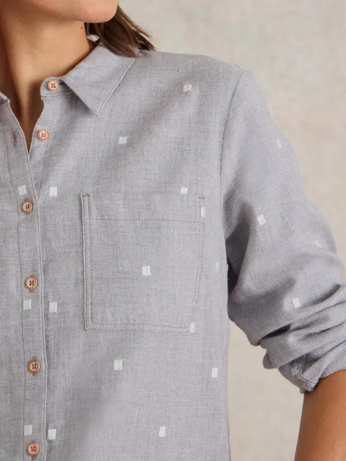 Women SHIRTS and BLOUSES White Stuff Sophie Organic Cotton Shirt Grey Multi Women SHIRTS and BLOUSES White Stuff Sophie Organic Cotton Shirt Grey Multi