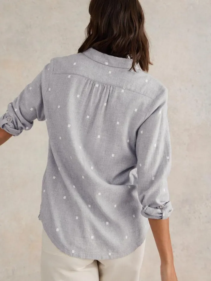Women SHIRTS and BLOUSES White Stuff Sophie Organic Cotton Shirt Grey Multi Women SHIRTS and BLOUSES White Stuff Sophie Organic Cotton Shirt Grey Multi
