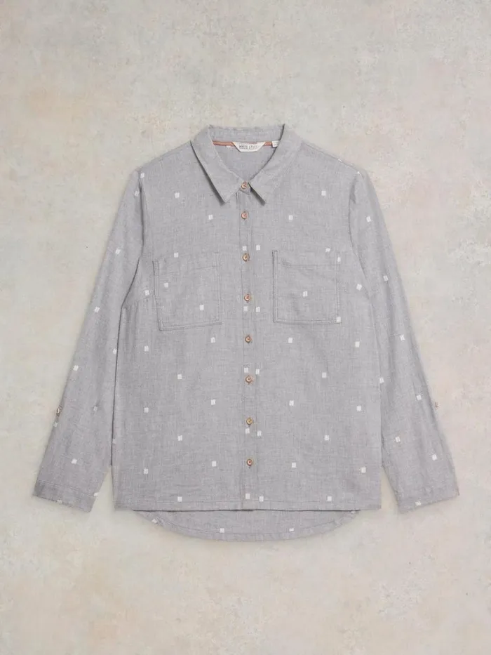 Women SHIRTS and BLOUSES White Stuff Sophie Organic Cotton Shirt Grey Multi Women SHIRTS and BLOUSES White Stuff Sophie Organic Cotton Shirt Grey Multi