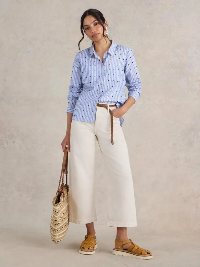 Women SHIRTS and BLOUSES White Stuff Sophie Organic Cotton Shirt Light Blue