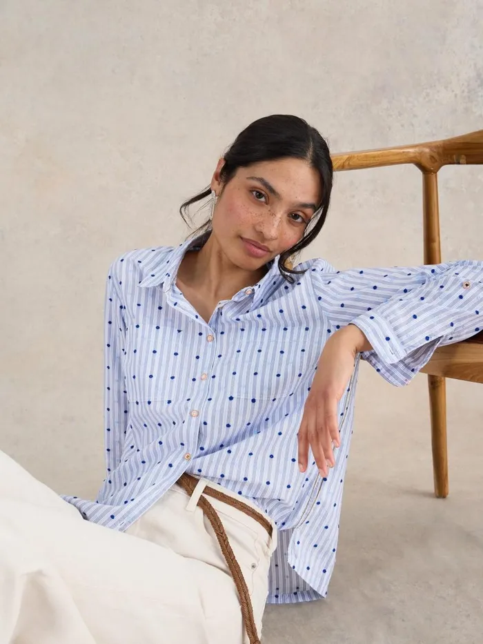 Women SHIRTS and BLOUSES White Stuff Sophie Organic Cotton Shirt Light Blue Women SHIRTS and BLOUSES White Stuff Sophie Organic Cotton Shirt Light Blue