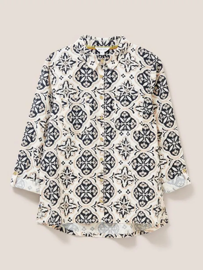 Women SHIRTS and BLOUSES White Stuff Sophie Organic Cotton Shirt Natural Multi Women SHIRTS and BLOUSES White Stuff Sophie Organic Cotton Shirt Natural Multi