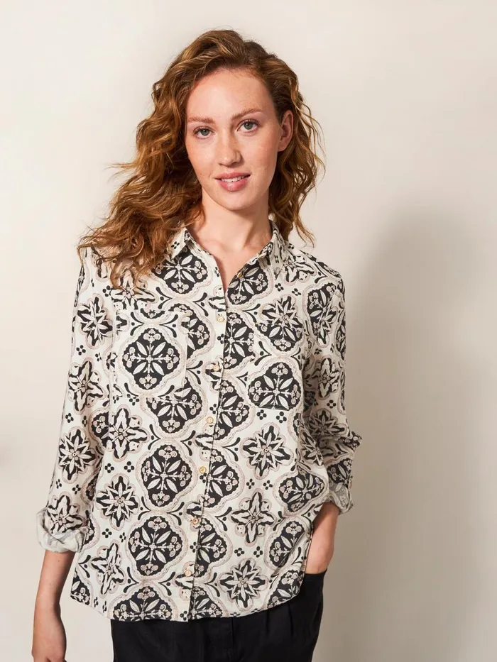 Women SHIRTS and BLOUSES White Stuff Sophie Organic Cotton Shirt Natural Multi Women SHIRTS and BLOUSES White Stuff Sophie Organic Cotton Shirt Natural Multi