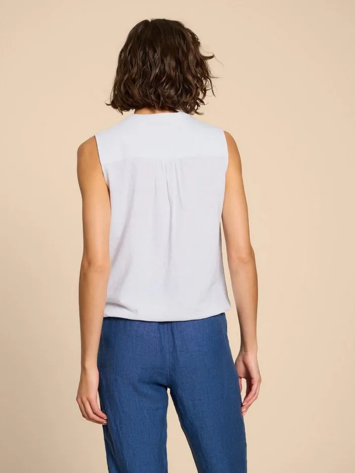 Women SHIRTS and BLOUSES White Stuff TULIP JERSEY SLEEVELESS SHIRT Pale Ivory