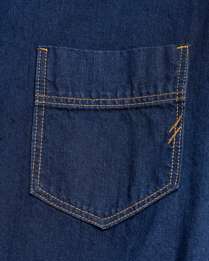 Women Shoals Denim Shirttail Dress Double Dye Billy Reid Dresses