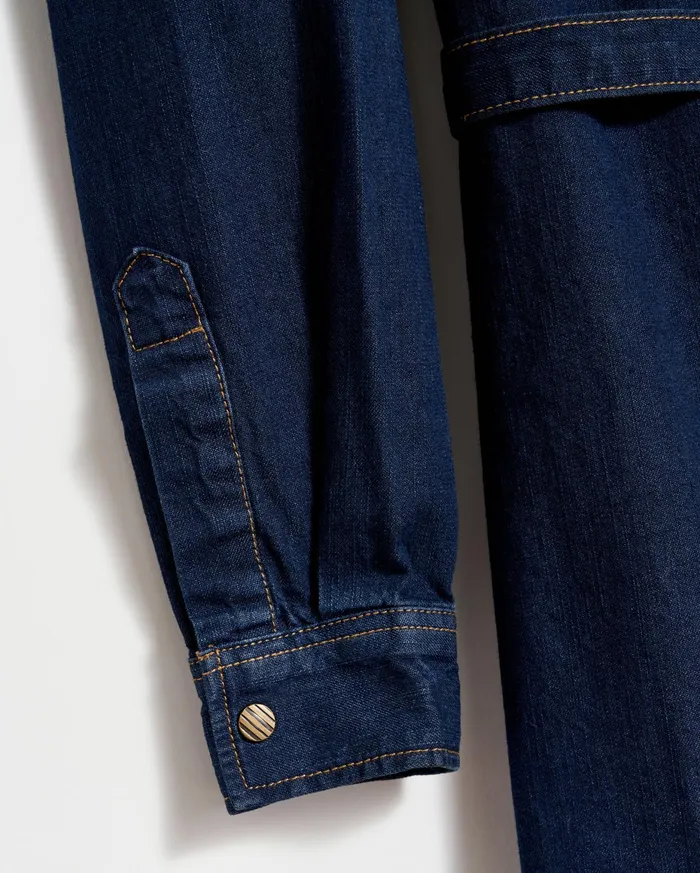 Women Shoals Denim Shirttail Dress Double Dye Billy Reid Dresses