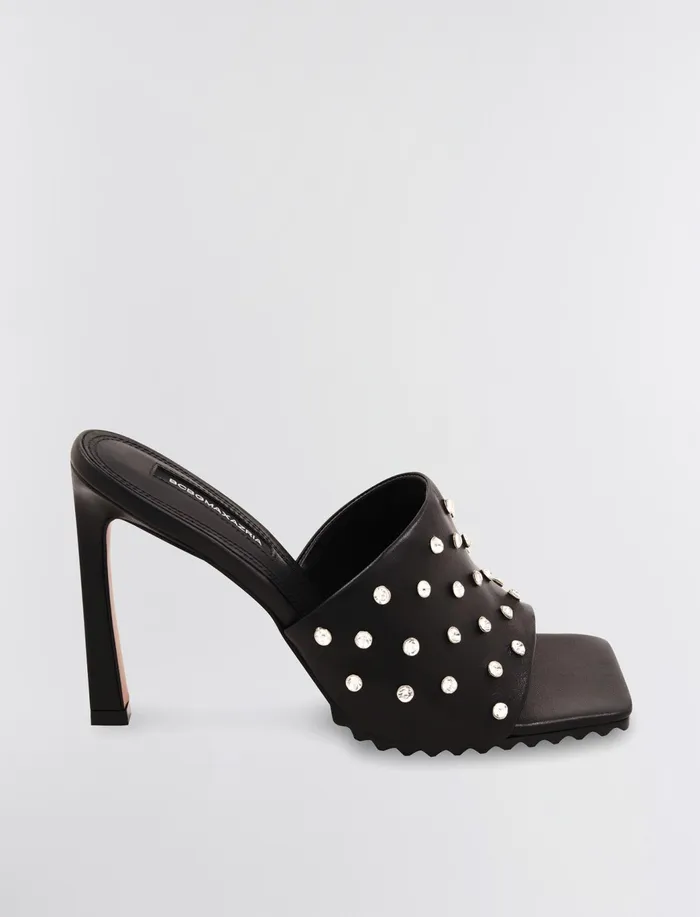 Women Shoes BCBG Porsha Slide Heel Black Leather