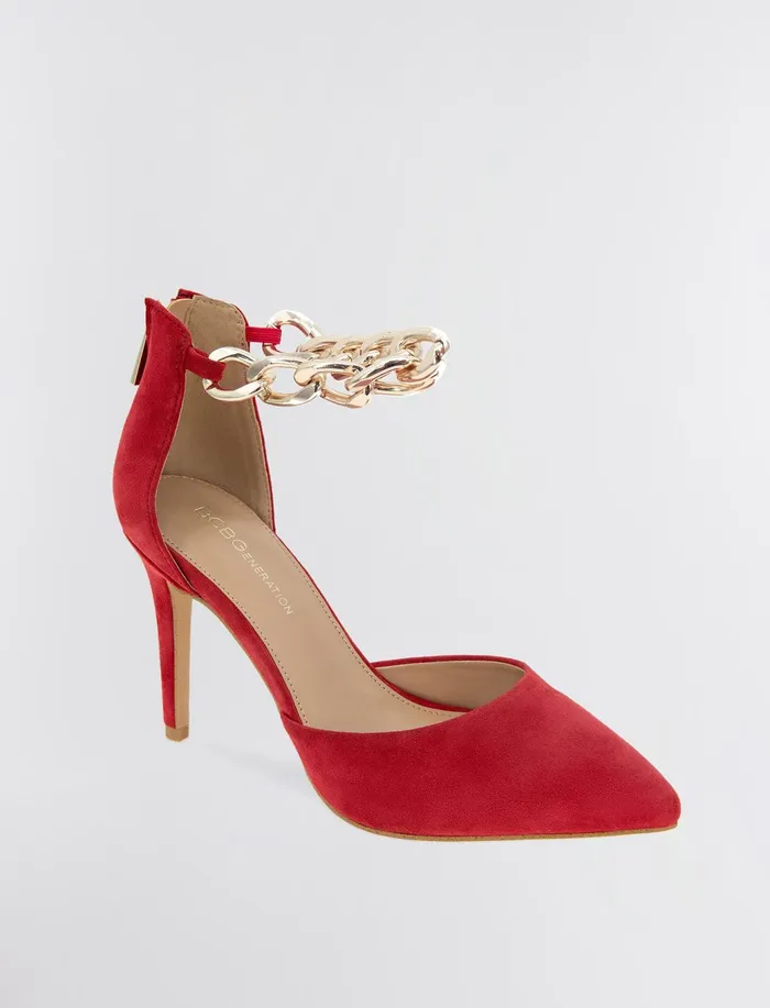 Women Shoes BCBG Red Haindi Pump Lipstick Suede