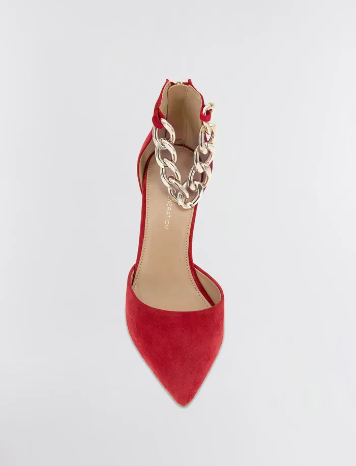 Women Shoes BCBG Red Haindi Pump Lipstick Suede
