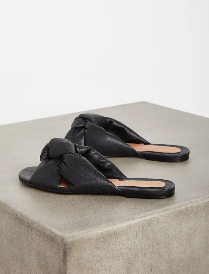 Women Shoes BCBG Tinsley Knotted Flat Sandal Black Women Shoes BCBG Tinsley Knotted Flat Sandal Black