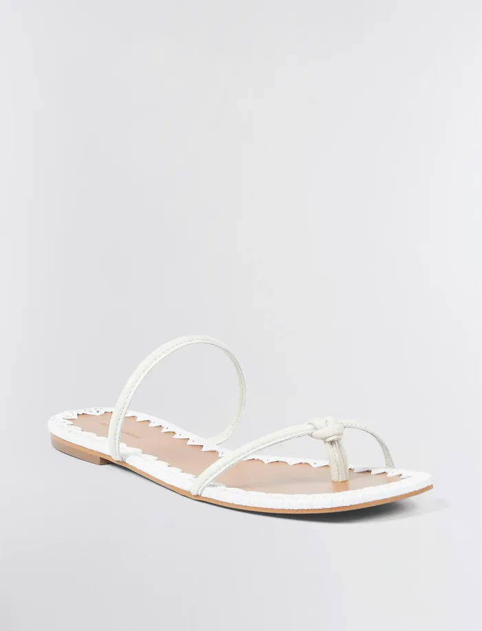 Women Shoes BCBG White Bali Flat Sandal Magnolia