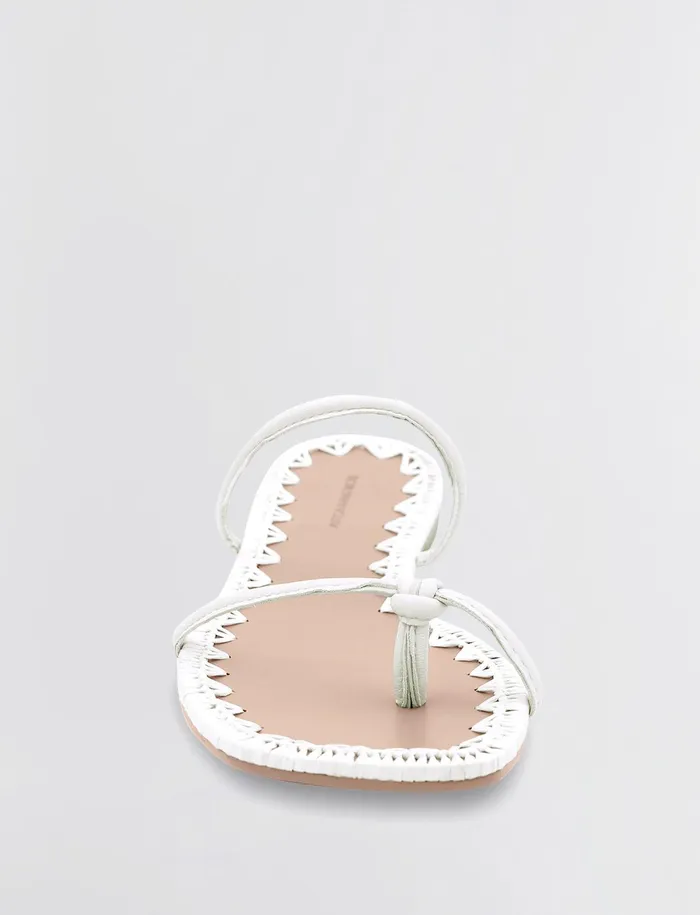 Women Shoes BCBG White Bali Flat Sandal Magnolia