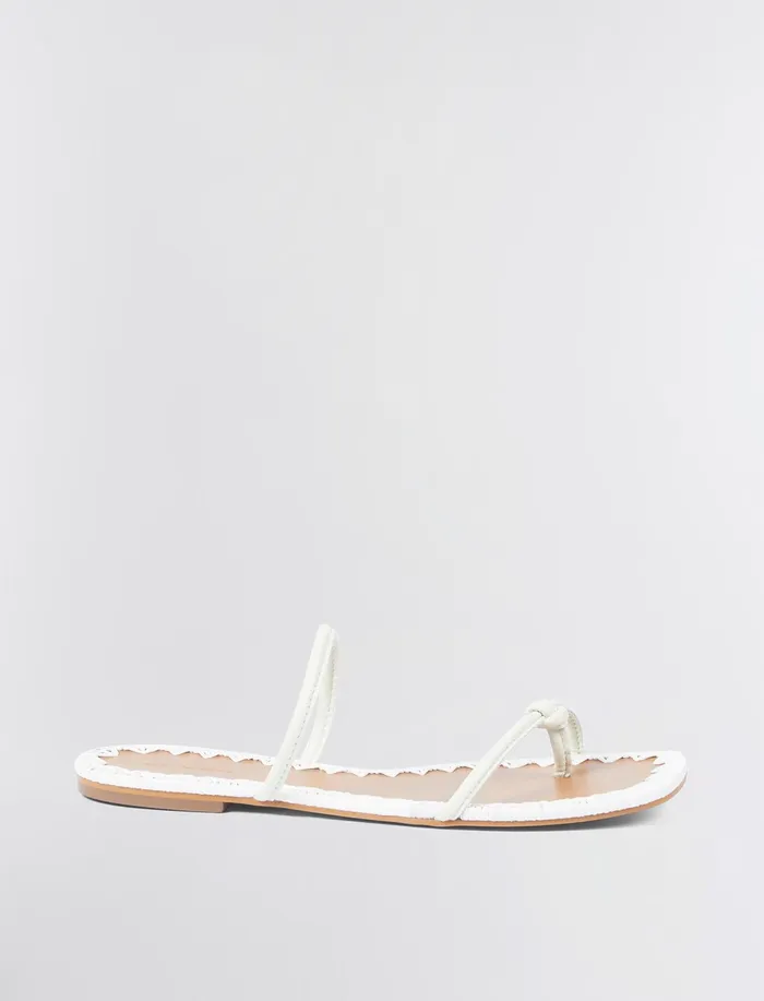 Women Shoes BCBG White Bali Flat Sandal Magnolia