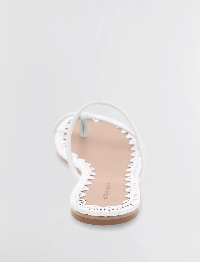 Women Shoes BCBG White Bali Flat Sandal Magnolia