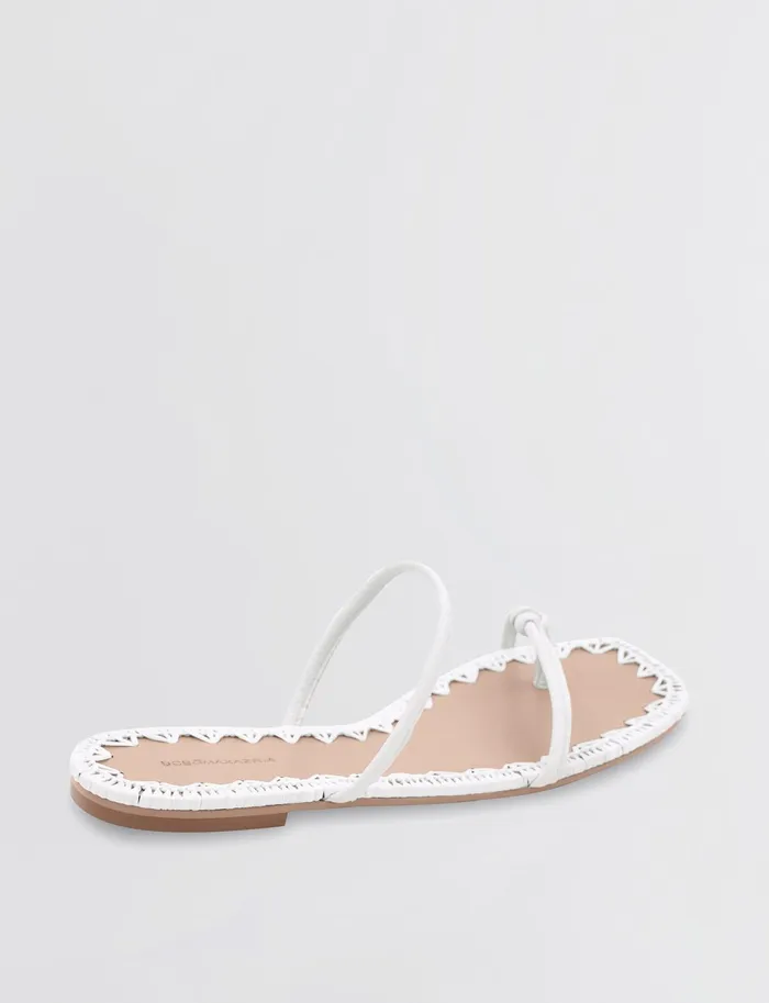 Women Shoes BCBG White Bali Flat Sandal Magnolia