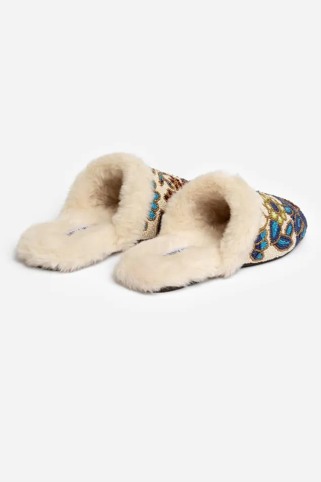Women Shoes Johnny Was BLOOM BEADED MULE SLIPPER Ivory Women Shoes Johnny Was BLOOM BEADED MULE SLIPPER Ivory