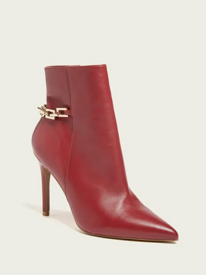 Women Shoes Marciano Bale Leather Bootie Medium Red