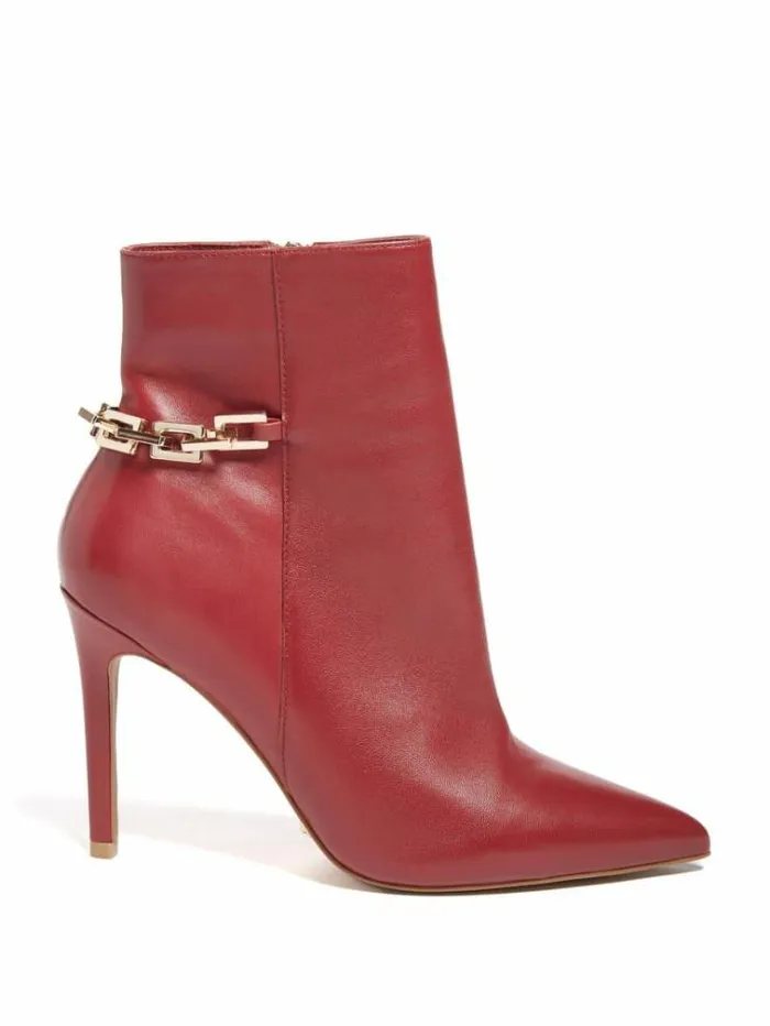 Women Shoes Marciano Bale Leather Bootie Medium Red