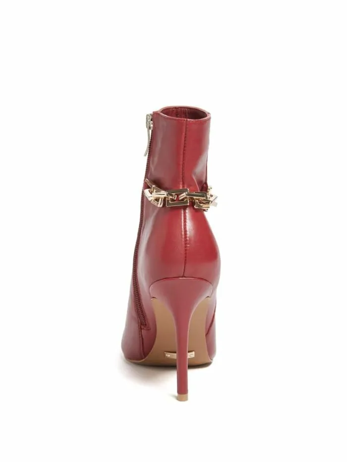 Women Shoes Marciano Bale Leather Bootie Medium Red