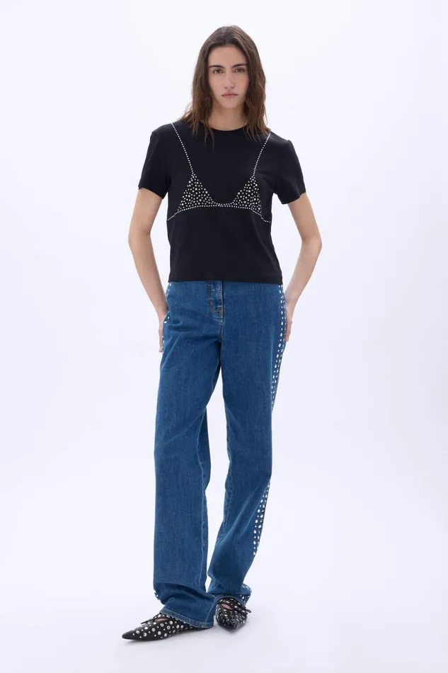 Women Shortsleeve Trompe L039oeil Tshirt Black Black Sonia Rykiel TShirts