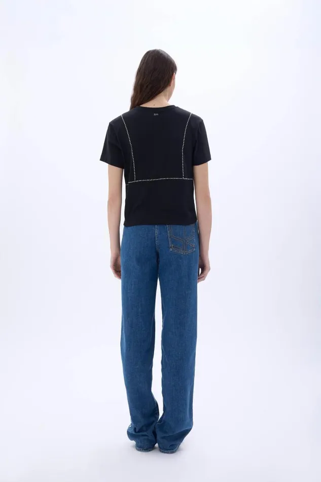 Women Shortsleeve Trompe L039oeil Tshirt Black Black Sonia Rykiel TShirts