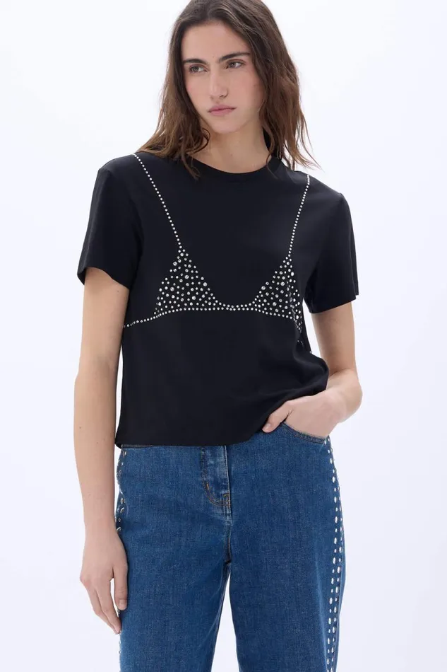 Women Shortsleeve Trompe L039oeil Tshirt Black Black Sonia Rykiel TShirts