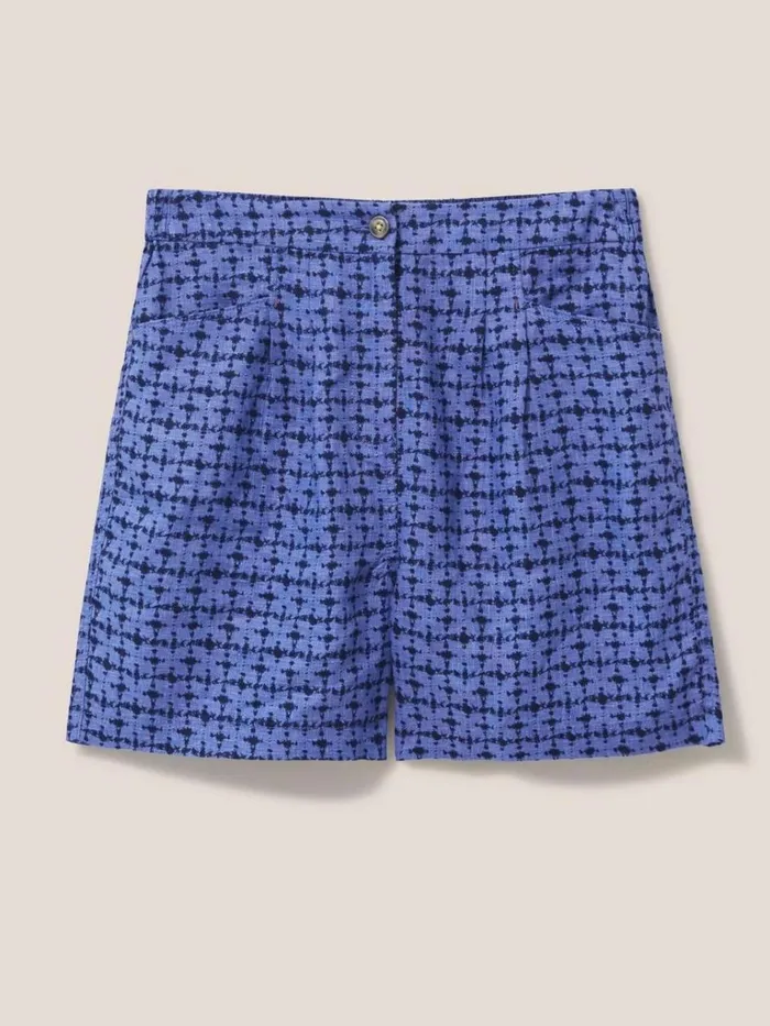 Women SHORTS White Stuff Rowena Linen Short Blue Multi Women SHORTS White Stuff Rowena Linen Short Blue Multi