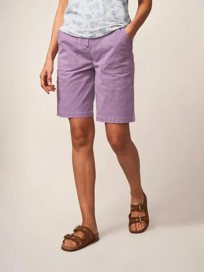Women SHORTS White Stuff Twister Chino Short Light Plum