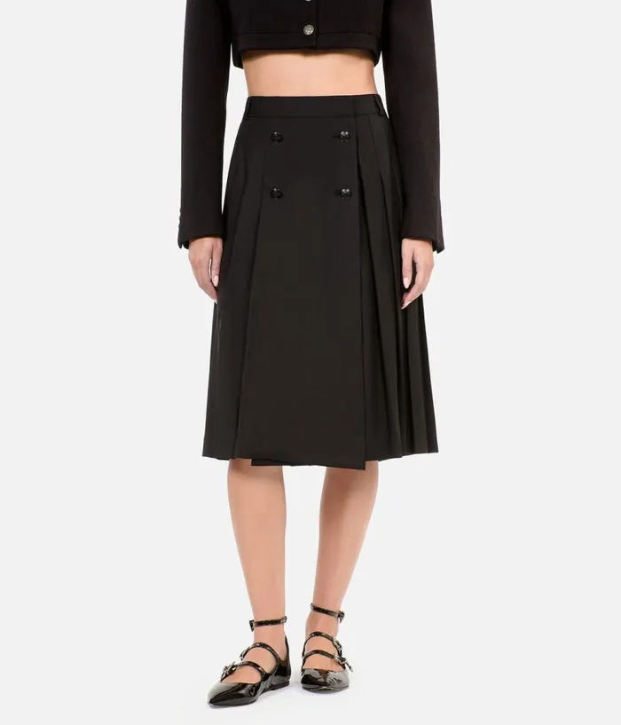 Women Skirts and Shorts THE KOOPLES Long Black Pleated Skirt