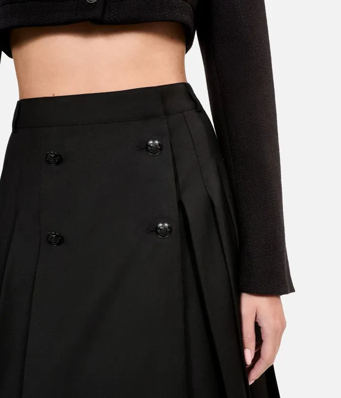 Women Skirts and Shorts THE KOOPLES Long Black Pleated Skirt